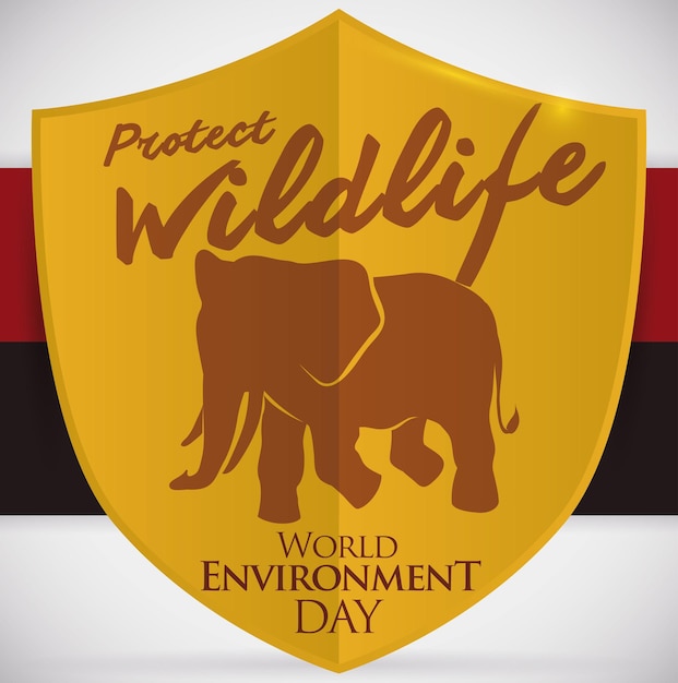 Angola colors and shield with elephant silhouette for Environment Day