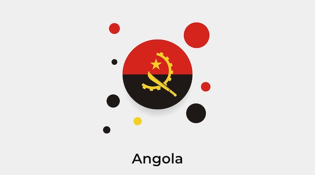 Angola flag bubble circle round shape icon vector illustration