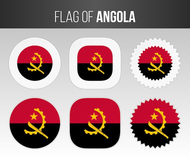 Bandiera dell'angola etichette badge e adesivi bandiere di illustrazione dell'angola isolate