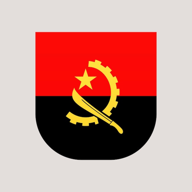 アンゴラ国旗のベクトルイラスト 国旗が明るい背景に分離されています