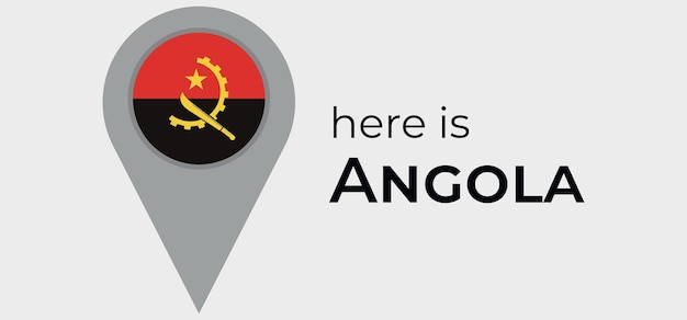 Значок маркера карты Анголы здесь - векторная иллюстрация Анголы