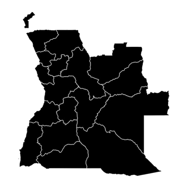 Angola map with administrative divisions