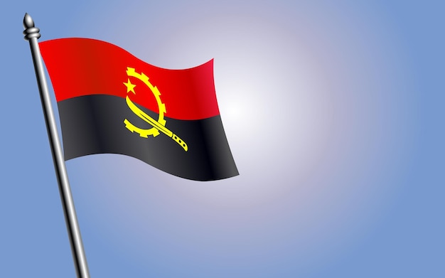 Bandiera nazionale dell'angola isolata su sfondo di colore sfumato