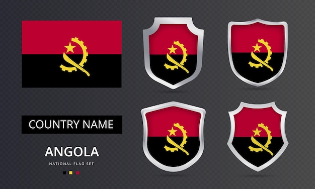 Angola national flag map location element design