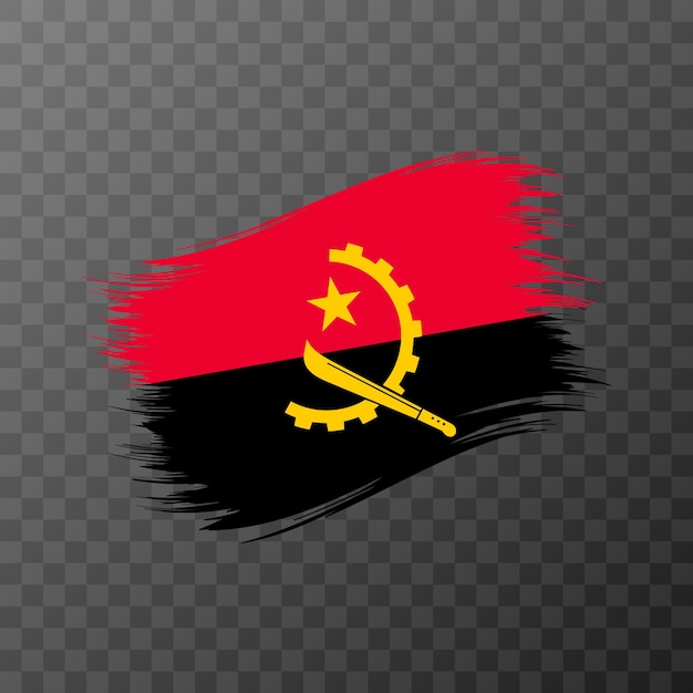 Angola nationale vlag Grunge brush stroke Vector illustratie op transparante achtergrond