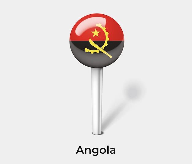 Angola push pin for map vector illustration