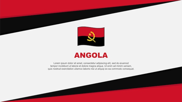 Angola Vlag Abstracte Achtergrond Ontwerpsjabloon Angola Onafhankelijkheidsdag Banner Cartoon Vector Illustratie Angola Design