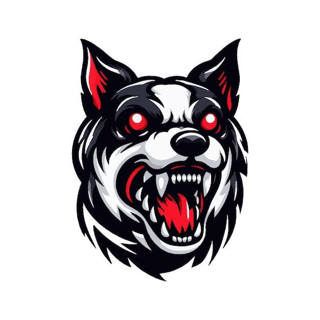 Angry and aggressive doberman dog mascot