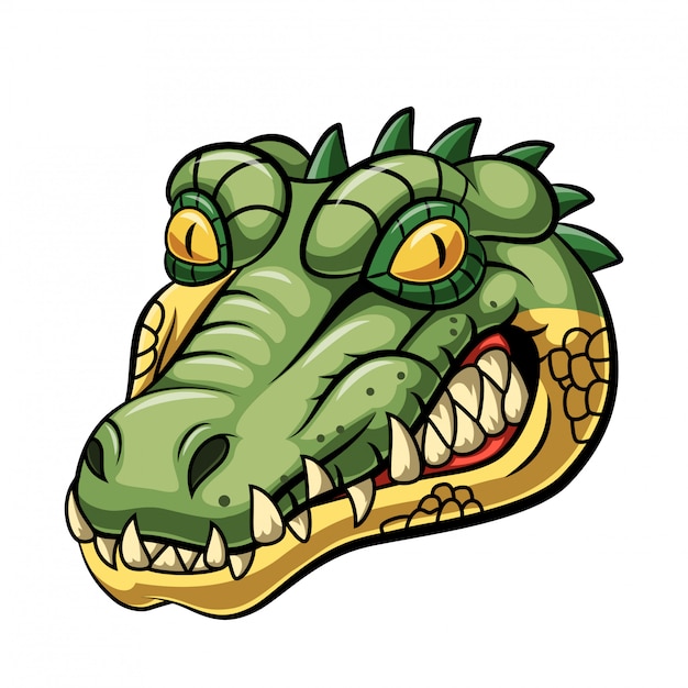 Angry alligator head mascot design