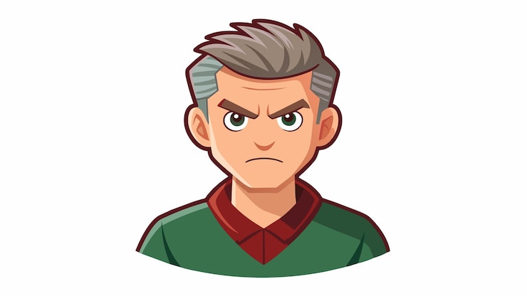 Vector angry angry man with a angry expression