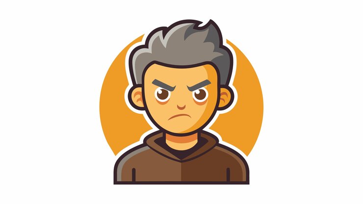 Vector angry angry man with a angry expression
