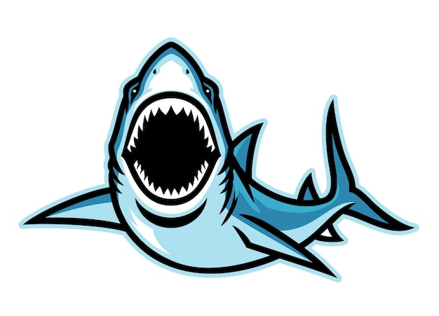 怒っている攻撃的なサメのマスコット