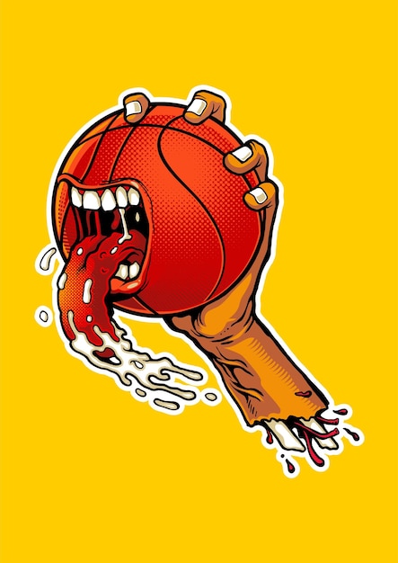 Angry basketball cartoon