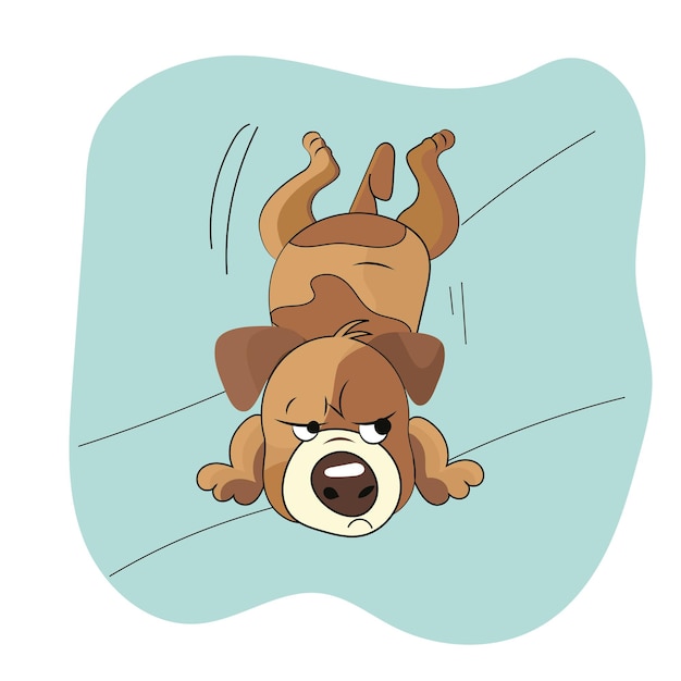 angry beagle kawaii dog breeds vector illustration