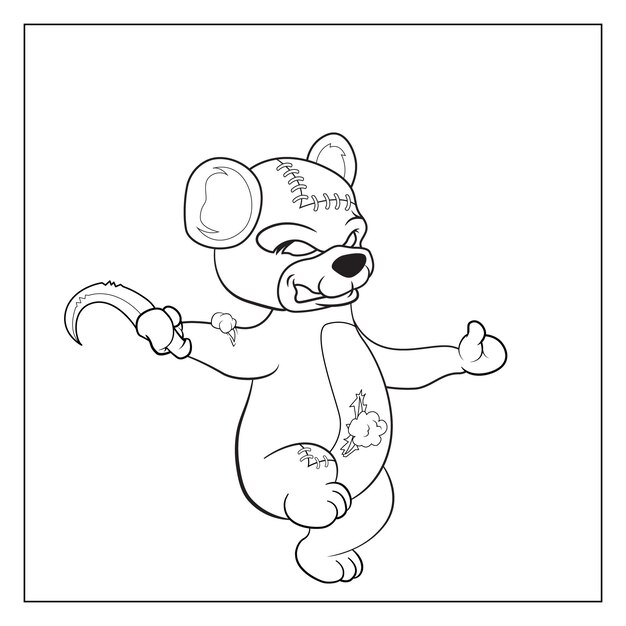 Angry bear coloring page