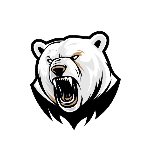 Angry bear head logo