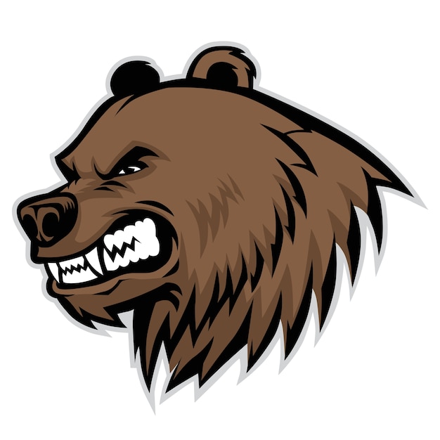 Vector angry bear head mascot