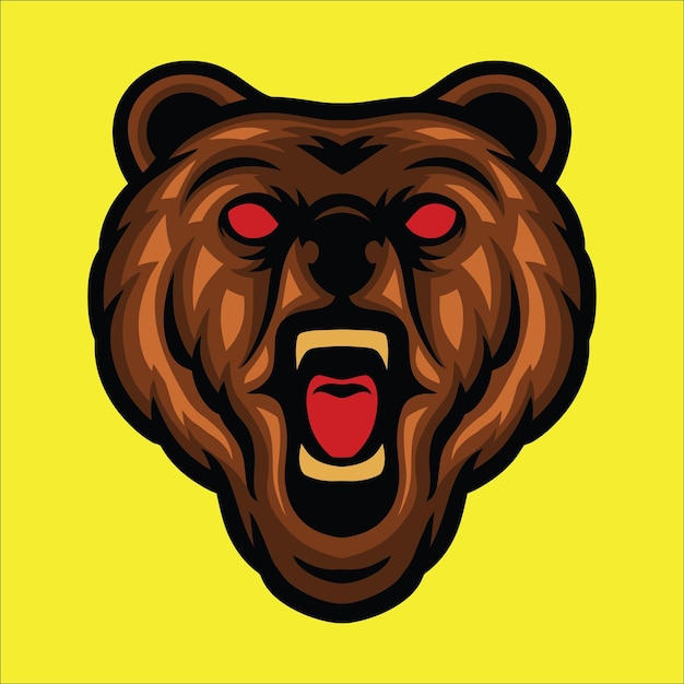 Злой Медведь Логотип Иллюстрация