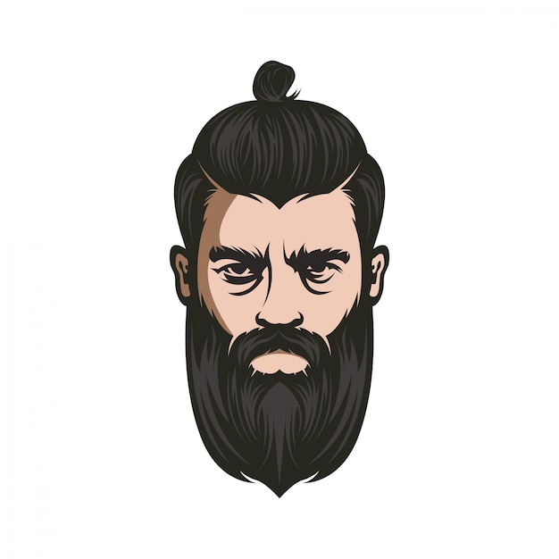 Vector angry bearded man vector