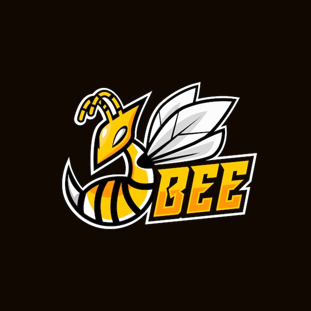 Angry bee esport mascot logo design  