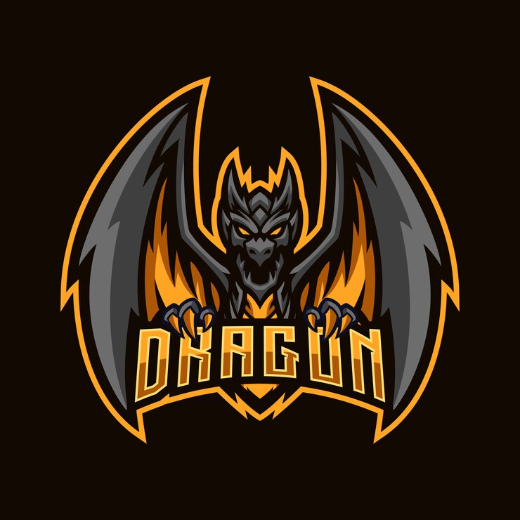 怒っている黒竜エスポートマスコット