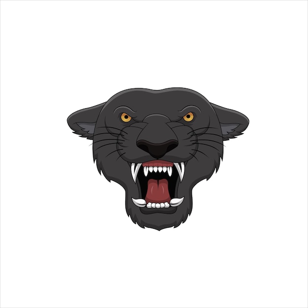 Angry black panther mascot head