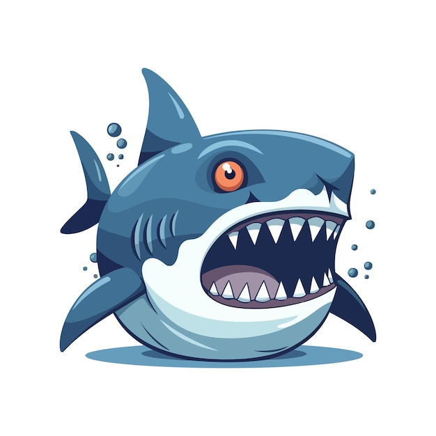 Angry blue shark logo icon