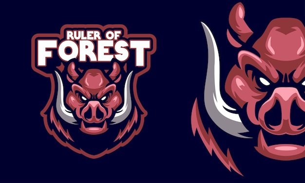 Vector angry boar sports logo mascot illustration