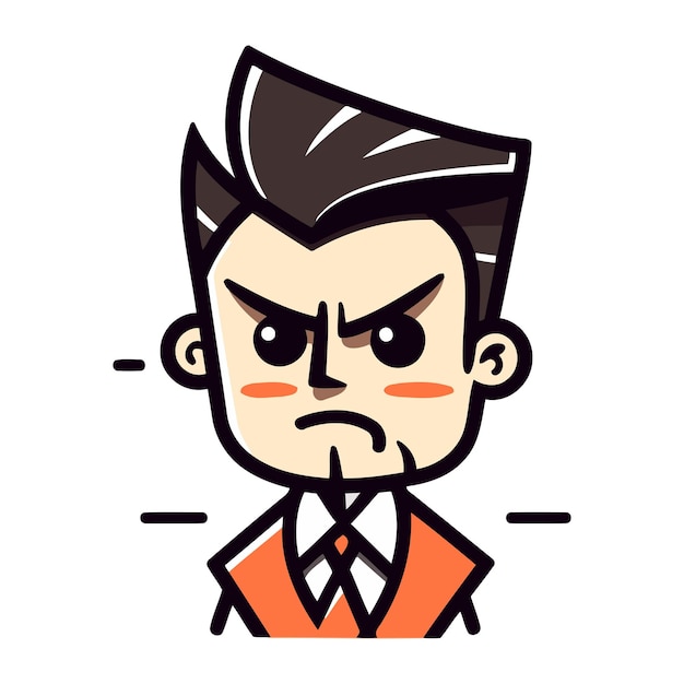 Vettore angry boss cartoon vector illustration isolato su sfondo bianco
