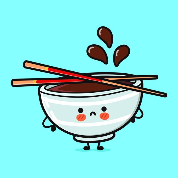 Angry bowl of soy sauce character