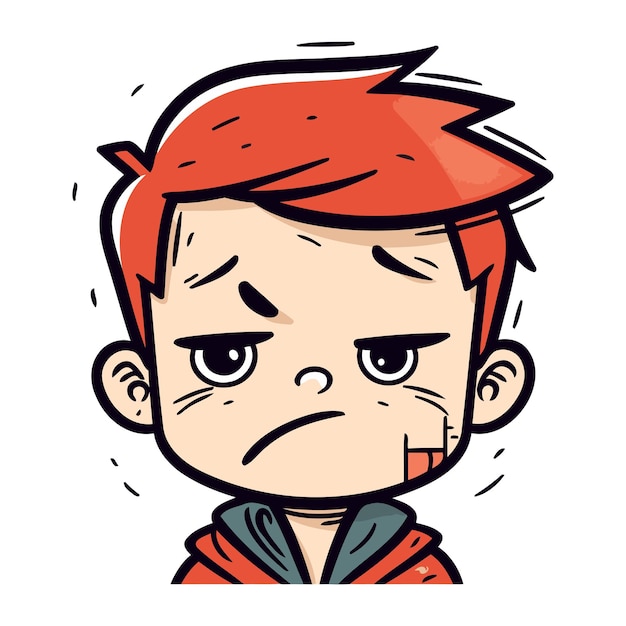 Vector angry boy cartoon vector illustration cute angry boy cartoon character