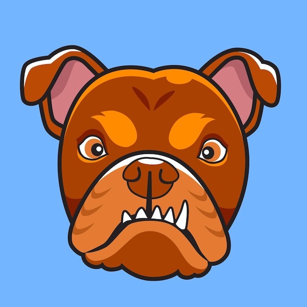 Angry brown bulldog face