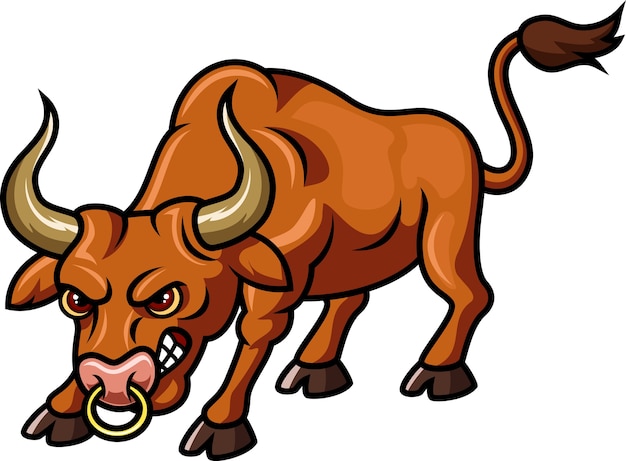 Angry bull cartoon