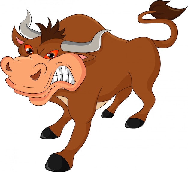 Vector angry bull cartoon