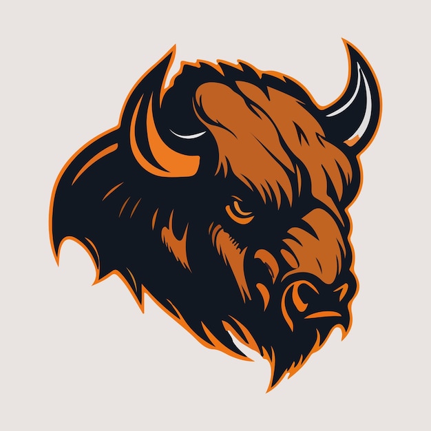 Angry Bull head mascot vector illustration with isolated background