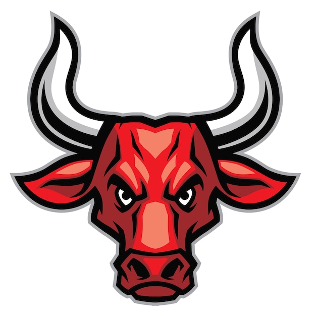 Angry bull head mascot