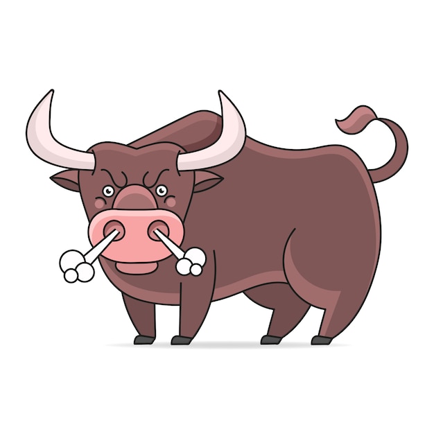 Vector angry bull illustration