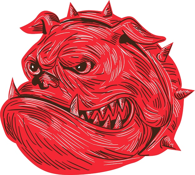 Angry Bulldog Head Drawing