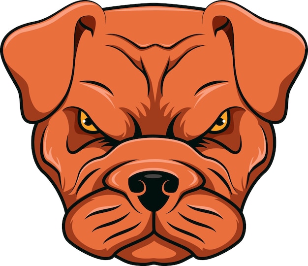 Vector angry bulldog head mascot character