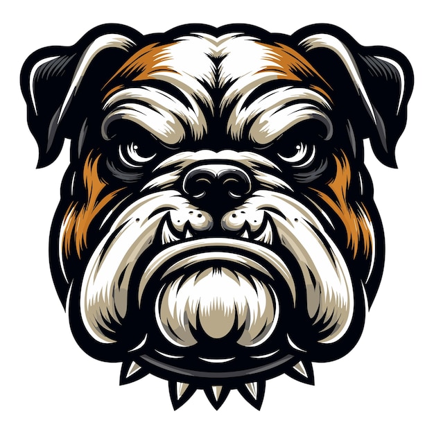 angry bulldog head vector