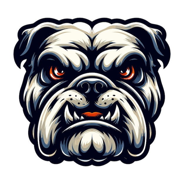 angry bulldog head vector