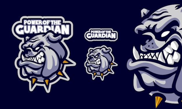 Vector angry bulldog head with necklace mascot logo