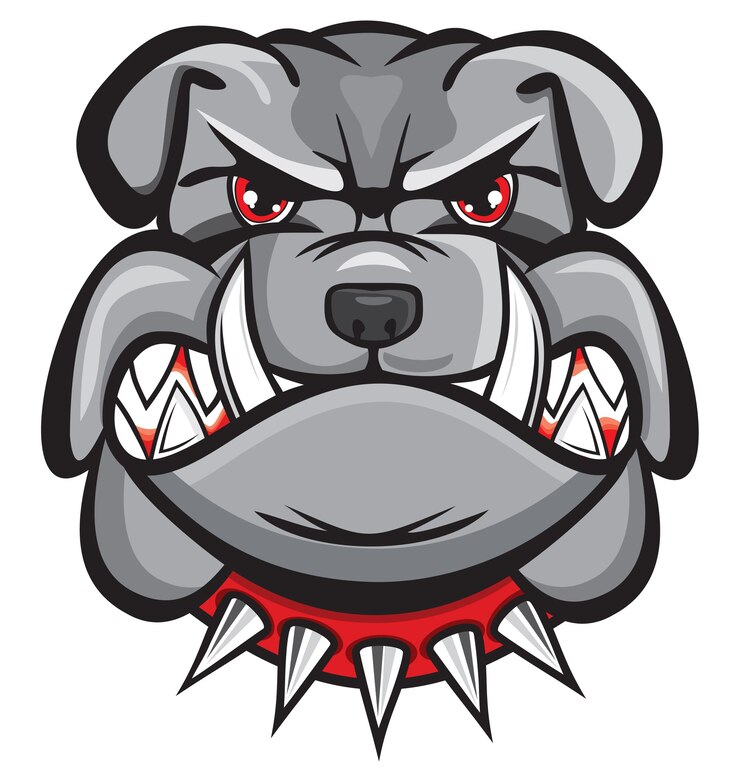 Vector angry bulldog head