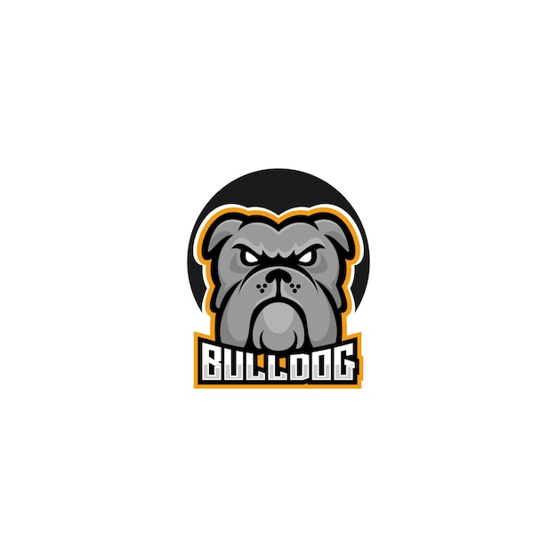 Mascotte arrabbiata di progettazione di logo del bulldog