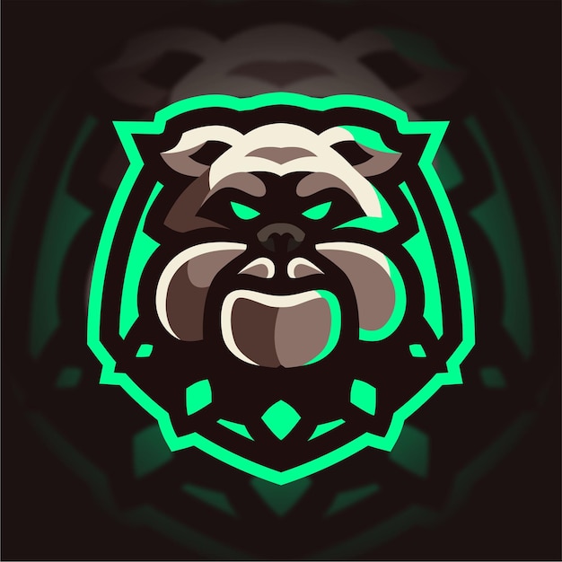 Angry bulldog mascot gaming logo