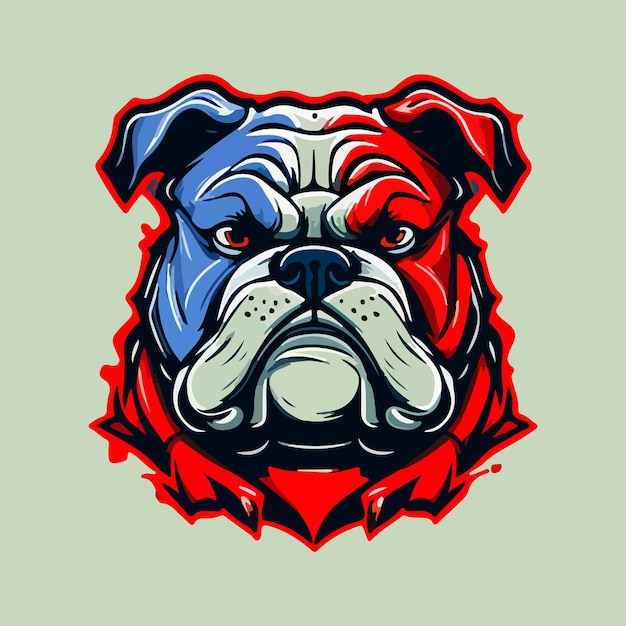 Illustrazione di vettore della mascotte bulldog arrabbiato