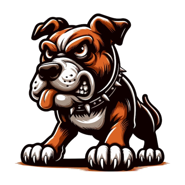 Angry bulldog vector illustration design angry animal mascot vector illustration