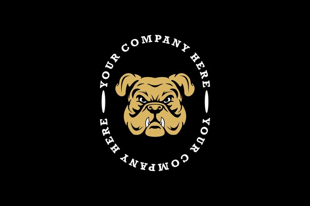 Vettore arrabbiato bulldog vintage logo design