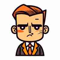 Vector angry businessman cartoon character vector illustration business concept