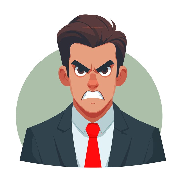 Vector angry businessman flat vector design